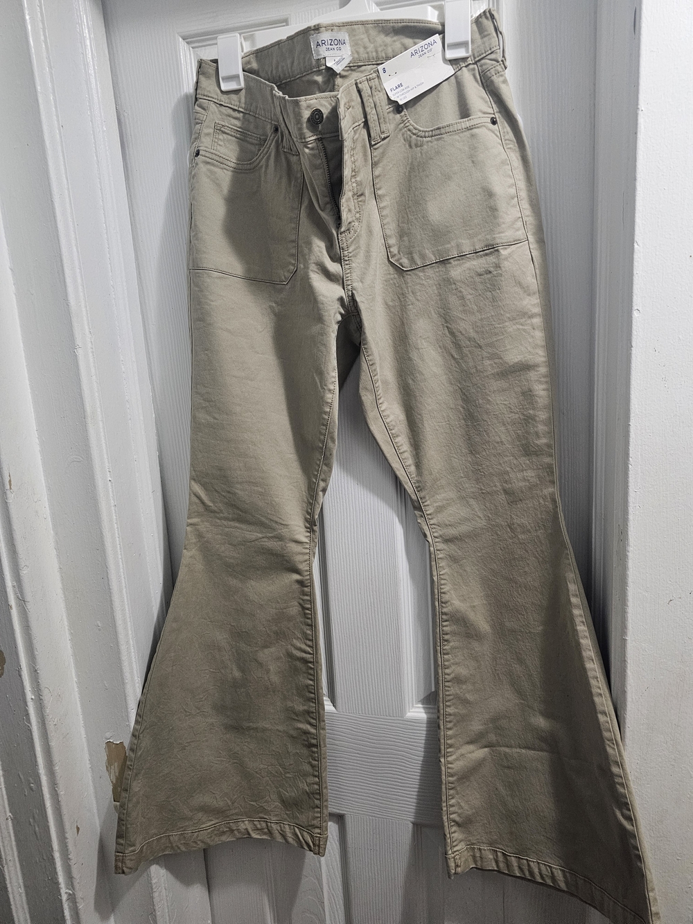 Arizona Khaki Green Flare Jeans
